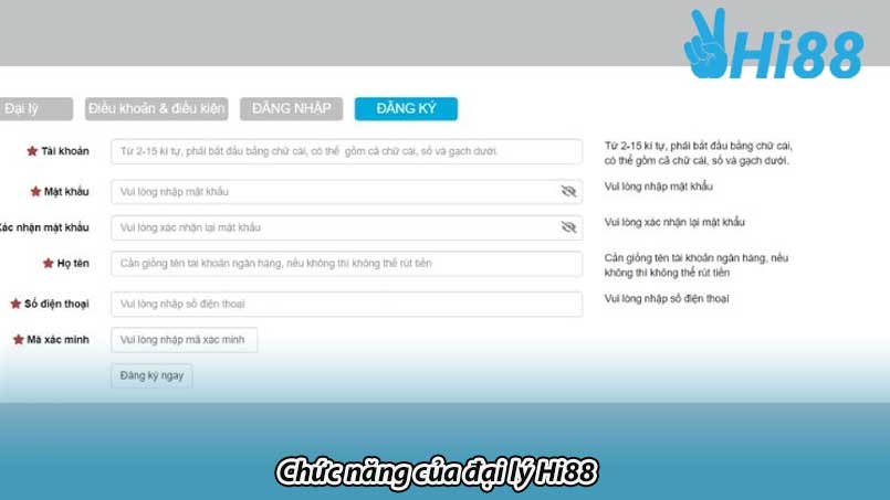 Chức năng của đại lý Hi88