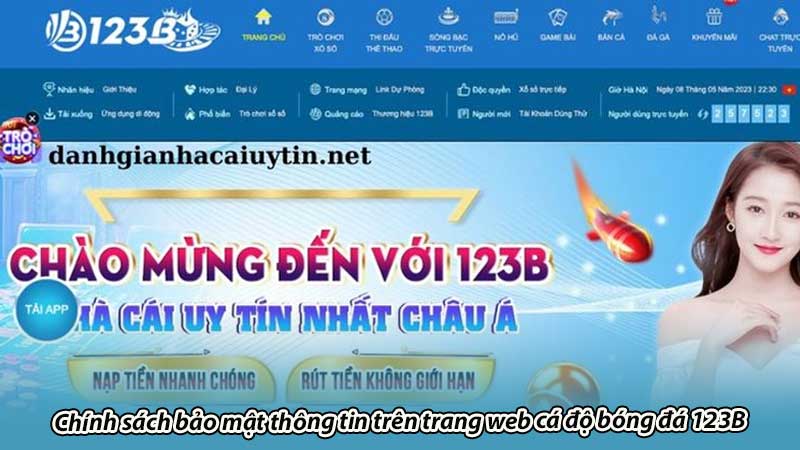 Chính sách bảo mật thông tin trên trang web cá độ bóng đá 123B